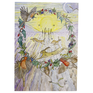 Robin Wreath Folklore Christmas Advent Calendar, A4 Winter Wildlife