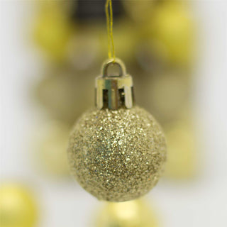 24 Piece Gold Mini Christmas Baubles | Christmas Tree Decorations | Gold Xmas Baubles Christmas Decor