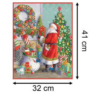 Santa at the Mantel Christmas Advent Calendar | Picture Advent Calendar 41x32cm