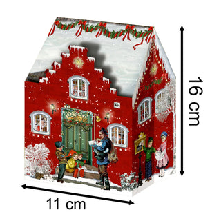 Mini Pop-up Christmas Advent Calendar House with 24 Glittery Doors & Envelope