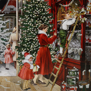 Illustrated Christmas Shop Advent Calendar A4, Traditional Picture Calendar