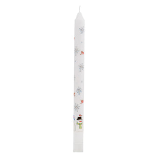 Traditional Countdown To Christmas Advent Dinner Candle - Snowman And Snowflake Design (Regular Size)