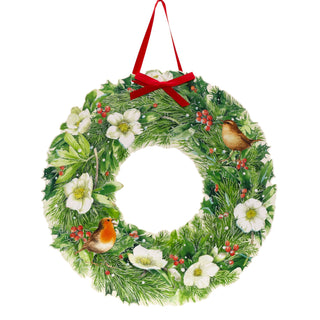 Winter Robin & Holly Wreath Advent Calendar | Large Christmas Advent Calendar