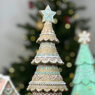 Gingerbread Christmas Tree Centerpiece | Festive Resin Tree Ornament - 32cm