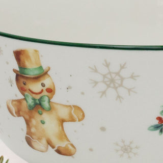 Gingerbread Christmas Bowl | Ceramic Bowl for Snacks, Soups & Desserts