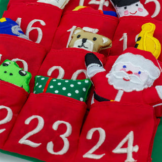 Fabric Santa Claus Advent Calendar | Reusable 24-Pocket Santa Calendar - 60x48cm