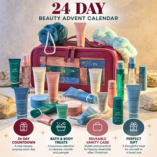 Body Collection 24-Day Christmas Advent Calendar Beauty Gift Set, Vanity Case