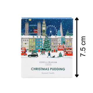 London Christmas Candle | Christmas Pudding Scented Candle & Holder - 7cm