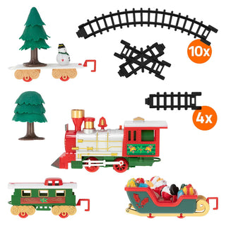 22 Piece Christmas Train Set, Santa Sleigh Railway with 283 cm Track