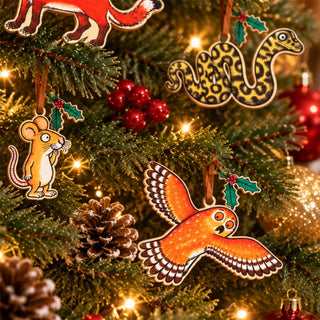 The Gruffalo & Friends Set of 5 Wooden Christmas Tree Decorations, Gisela Graham