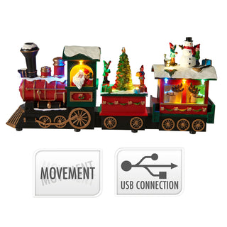 Christmas Express LED Train Decoration, 38cm Light Up Christmas Railway