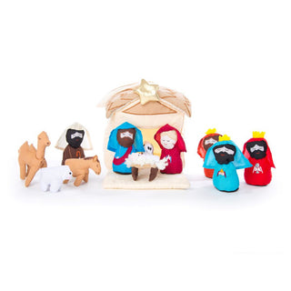 Fabric Christmas Nativity Set | Traditional Crib Scene Baby Jesus, Mary & Joseph