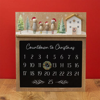 Pebble Family Christmas Advent Calendar | Magnetic Advent Calendar Wall Plaque