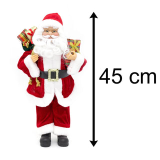 45cm Traditional Father Christmas Figure | Standing Santa Claus Ornament | Santa Figurine Father Christmas Decorations Indoor