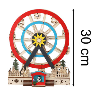 Christmas LED Ferris Wheel Ornament | Light-up Big Wheel Spinning Decoration