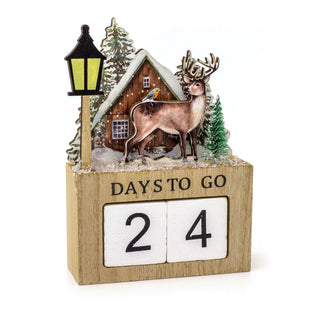 Stag Christmas Advent Calendar | Reindeer Perpetual 24-Day Countdown Block