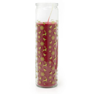 Christmas Advent Pillar Candle in Glass Jar | Traditional Christmas Candle 21cm