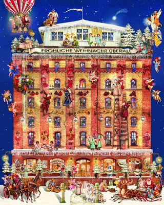 Deluxe Traditional Card Advent Calendar Extra Large - House In A Christmas Dream