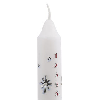 Traditional Countdown To Christmas Advent Dinner Candle - Snowman And Snowflake Design (Regular Size)