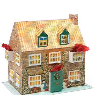 Fill Your Own 3D Cottage Christmas Advent Calendar, Reusable 24 Drawer Design