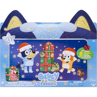 Bluey Fuzzies Christmas Advent Calendar, 24 Gifts with 8 Fuzzy Mini Figures