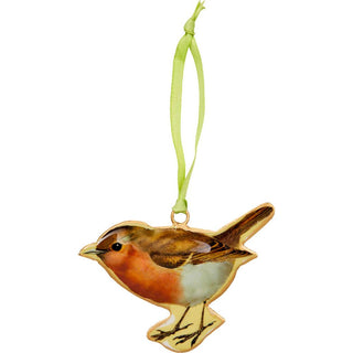Bird Christmas Bauble | Vintage-Style Metal Tree Ornament with Hanging Ribbon