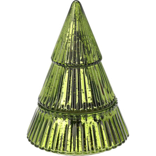 Glass Christmas Tree 2-wick Scented Candle | Christmas Candle Holder - 17cm