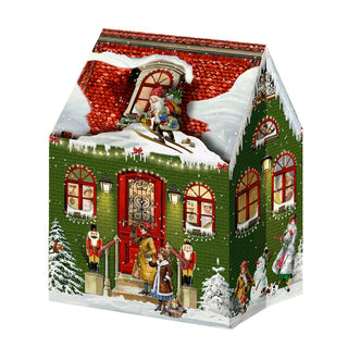 Mini Pop-up Christmas Advent Calendar House with 24 Glittery Doors & Envelope