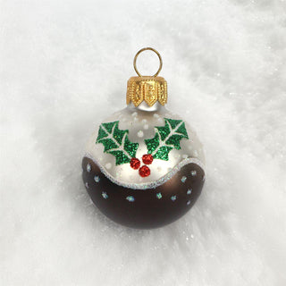 Mini Christmas Pudding Bauble | Small Hanging Ornament for Christmas Tree - 4cm