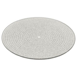 Round Silver Glitter Candle Plate, 15 cm Mirrored Glass Candle Stand