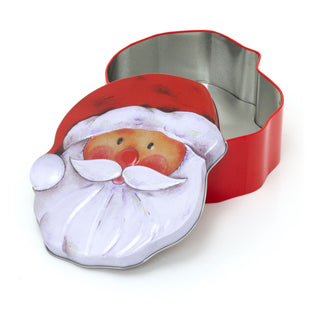 Charming Christmas Storage Tin With Festive Designs for Sweets Treats Surprises - Santa