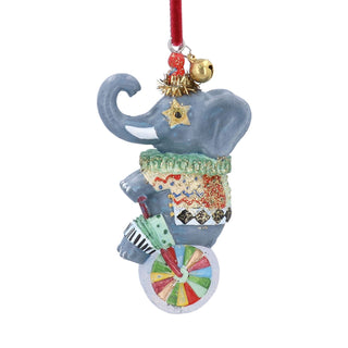 Gold Glitter Circus Elephant Christmas Tree Decoration, Gisela Graham 8cm
