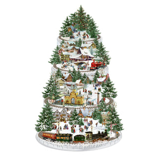 Christmas Advent Calendar The Christmas Railway | Christmas Train Advent Calendar Traditional Advent Calendar | Alpine Village Picture Advent Calendar Paper Advent Calendar