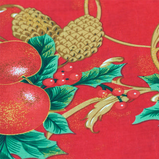 Traditional Fabric Christmas Tablecloth | Rectangular Table Cloth | Xmas Table Cover Christmas Decorations 180cm X 130cm - Red Cloth Pine Cone