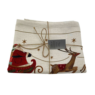 Santa's Sleigh Christmas Table Runner, Gisela Graham Festive Fabric 140cm x 40cm