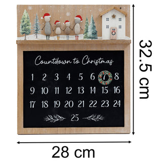 Pebble Family Christmas Advent Calendar | Magnetic Advent Calendar Wall Plaque