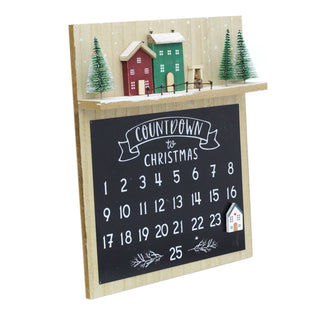 Wooden Christmas Advent Calendar Plaque Magnetic House Calendar | 25 Day Countdown To Christmas Calendar Sign | Reusable Xmas Advent Calendars