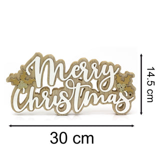 Merry Christmas Wooden Word Block | Festive Freestanding Wooden Letter Sign 30cm