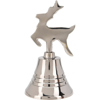 Mini Silver Nickel Christmas Bell | Small Hand Bell Dinner & Service Bell - 10cm