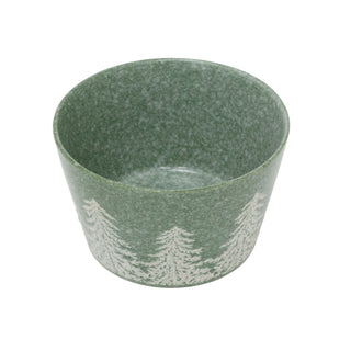 Green Embossed Christmas Tree Bowl | Festive Reactive Glaze Stoneware Bowl