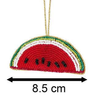 Watermelon Beaded Christmas Tree Bauble | Colourful Fruit-shaped Tree Ornaments