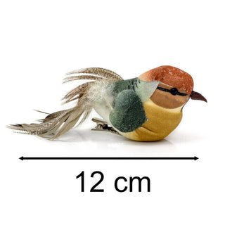 Set of 2 Clip on Birds | 2-piece Christmas Tree Bird Ornaments with Silver Clip