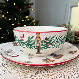 Christmas Nutcracker Bowl | Traditional Festive Round Ceramic Bowl - 500ml