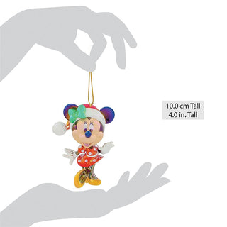 Disney Minnie Mouse Christmas Tree Hanging Ornament, 10cm Reflective Bauble