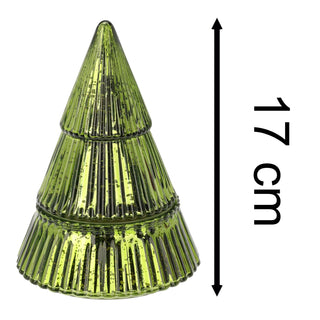 Glass Christmas Tree 2-wick Scented Candle | Christmas Candle Holder - 17cm