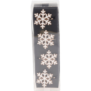 Set of 4 Gold & White Festive Napkin Holders | Snowflake Christmas Napkin Rings