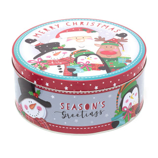 Set Of 3 Jolly Holly Christmas Storage Tins | Triple Festive Round Nesting Tins | Fairy Cake Biscuit Cookie Muffin Treat Storage Tin Trio