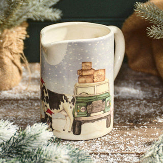 Christmas on the Farm Ceramic Jug | Festive Stoneware Jug with Farm Animals