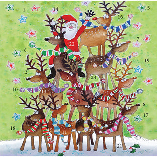 Reindeer Stack Advent Calendar Greetings Card | Christmas Advent Calendar
