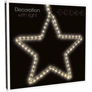 Small Silhouette LED Christmas Star | 52 LED Star Light Window Decoration - 20cm